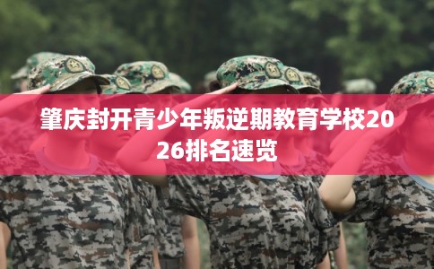 肇庆封开青少年叛逆期教育学校2026排名速览