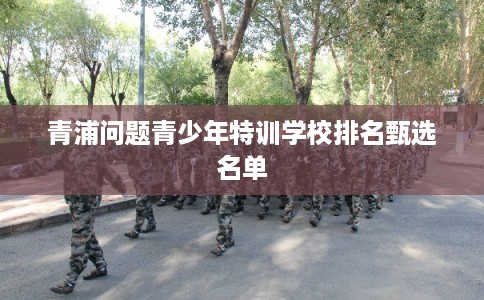 青浦问题青少年特训学校排名甄选名单