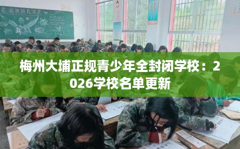 梅州大埔正规青少年全封闭学校：2026学校名单更新